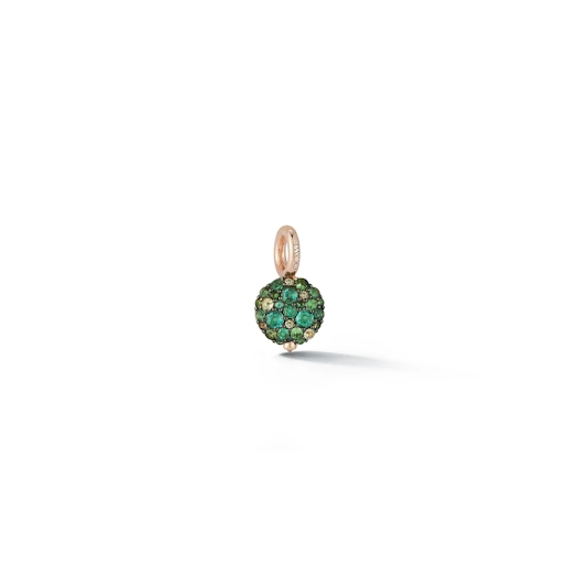 Vertical 18K Rose Gold OC x WF Green Emerald, Tsavorite and Peridotite Small Pebble Locket Pendant