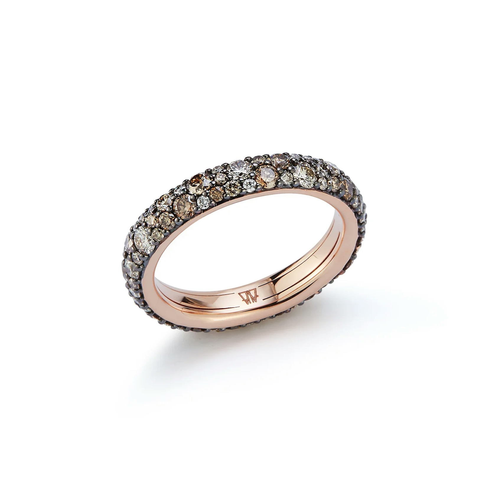 Vertical 18K Rose Gold OC x WF Champagne Diamond Ring
