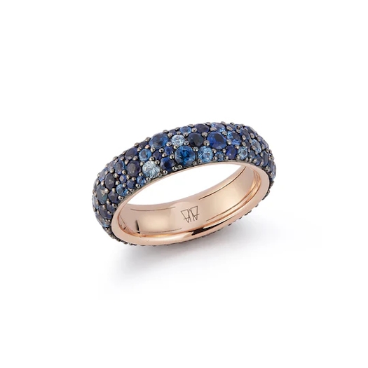 Vertical 18K Rose Gold OC x WF Blue Sapphire 5.5mm Ring