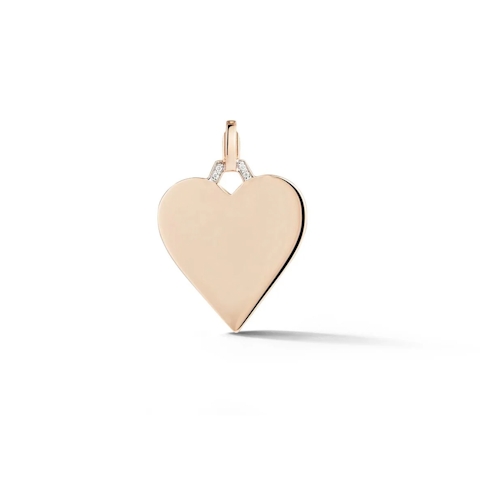 Vertical 18K Rose Gold Dora Diamond Heart Charm