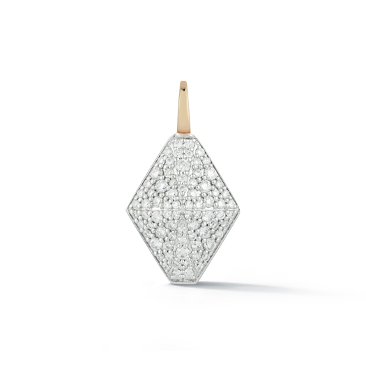 Vertical 18K Rose Gold and White Gold Sydney Diamond Origami Charm