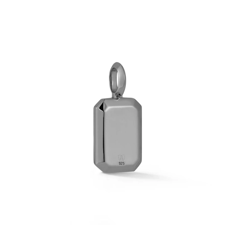 Vertical Sterling Silver and Black Rhodium Dora Spinel Tablet Pendant