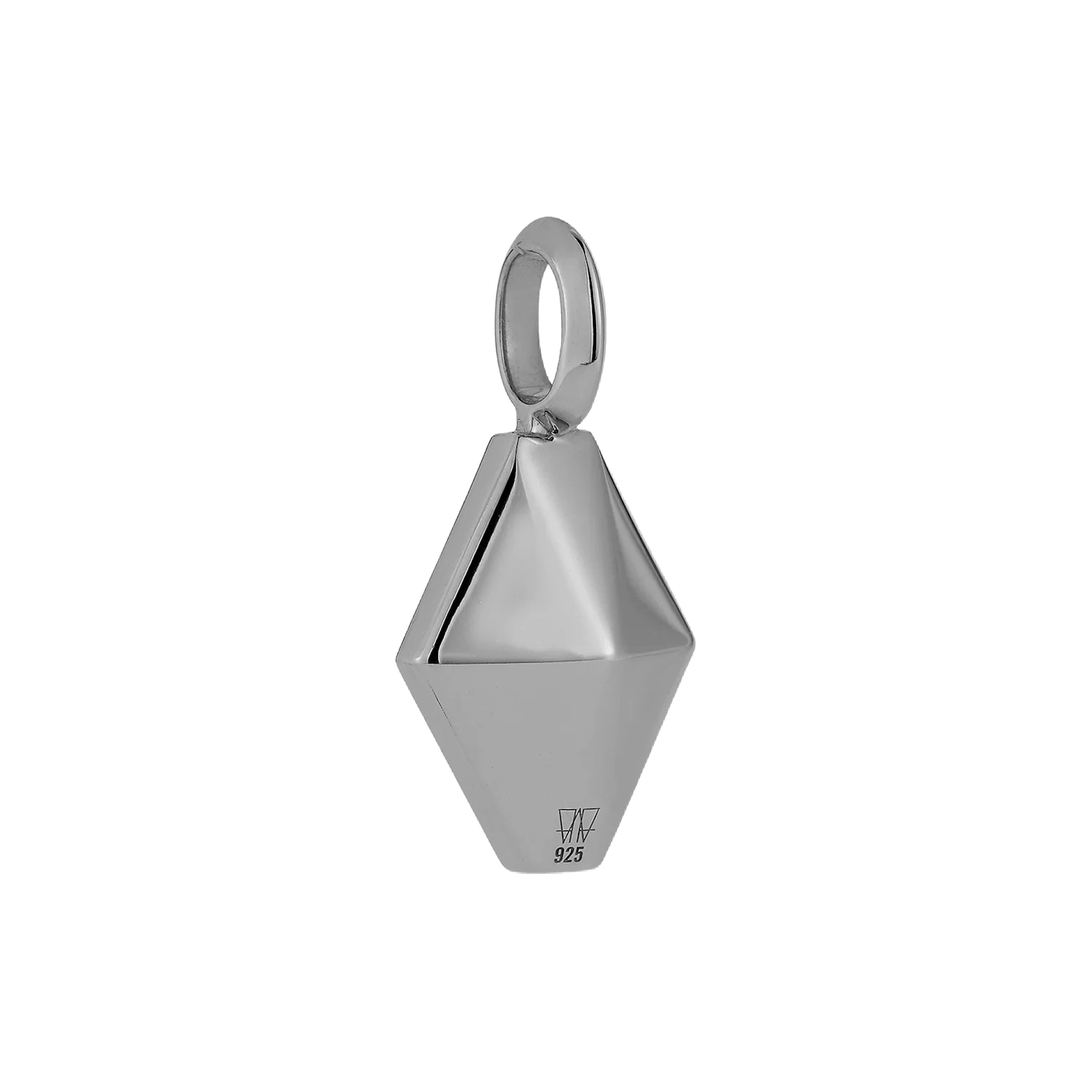 Vertical Sterling Silver and Black Rhodium Dora Spinel Oragami Pendant