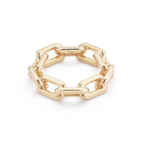 Vertical 18K Yellow Gold Saxon Large Chain Link Ring