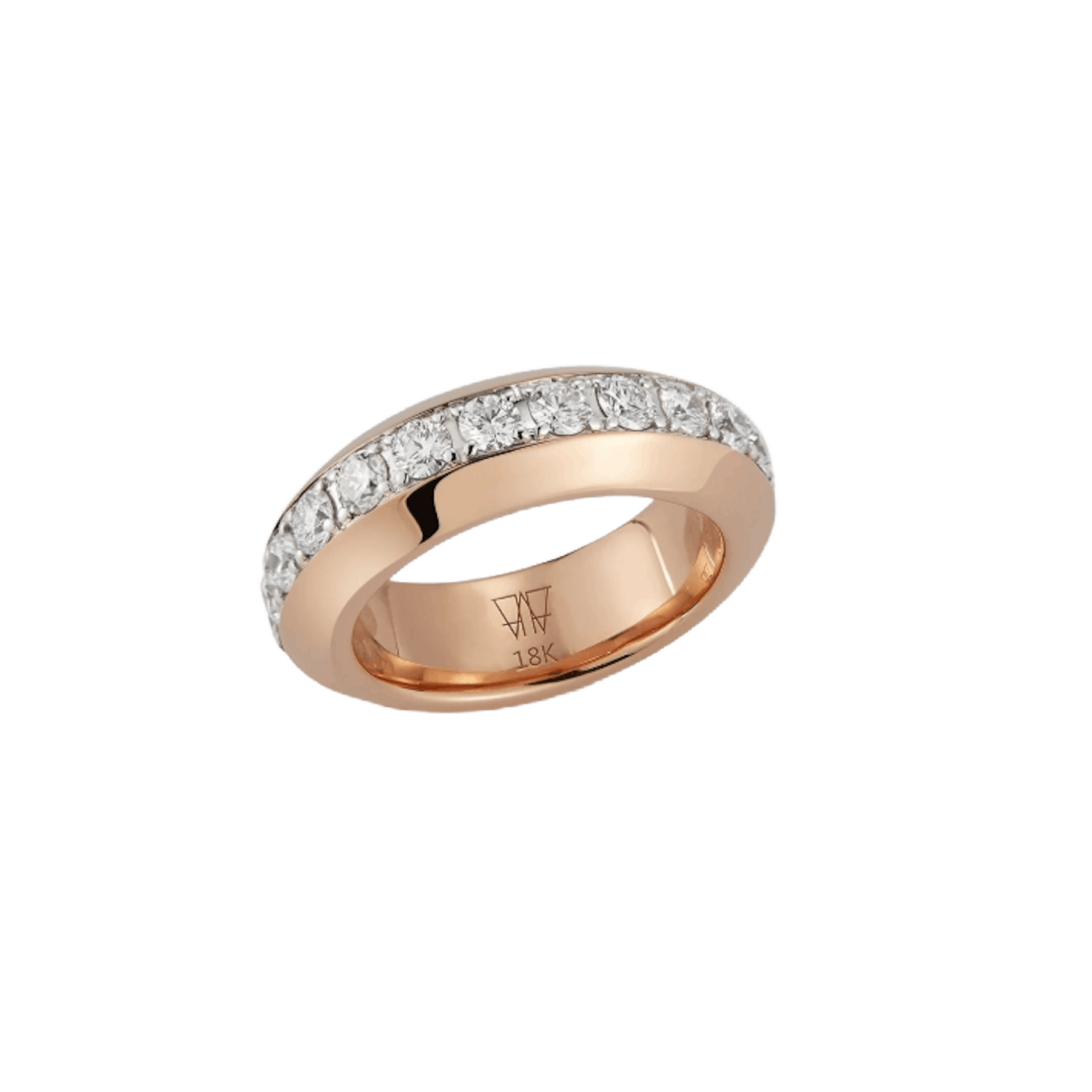 Vertical 18K Rose Gold Grant Diamond Angled Band