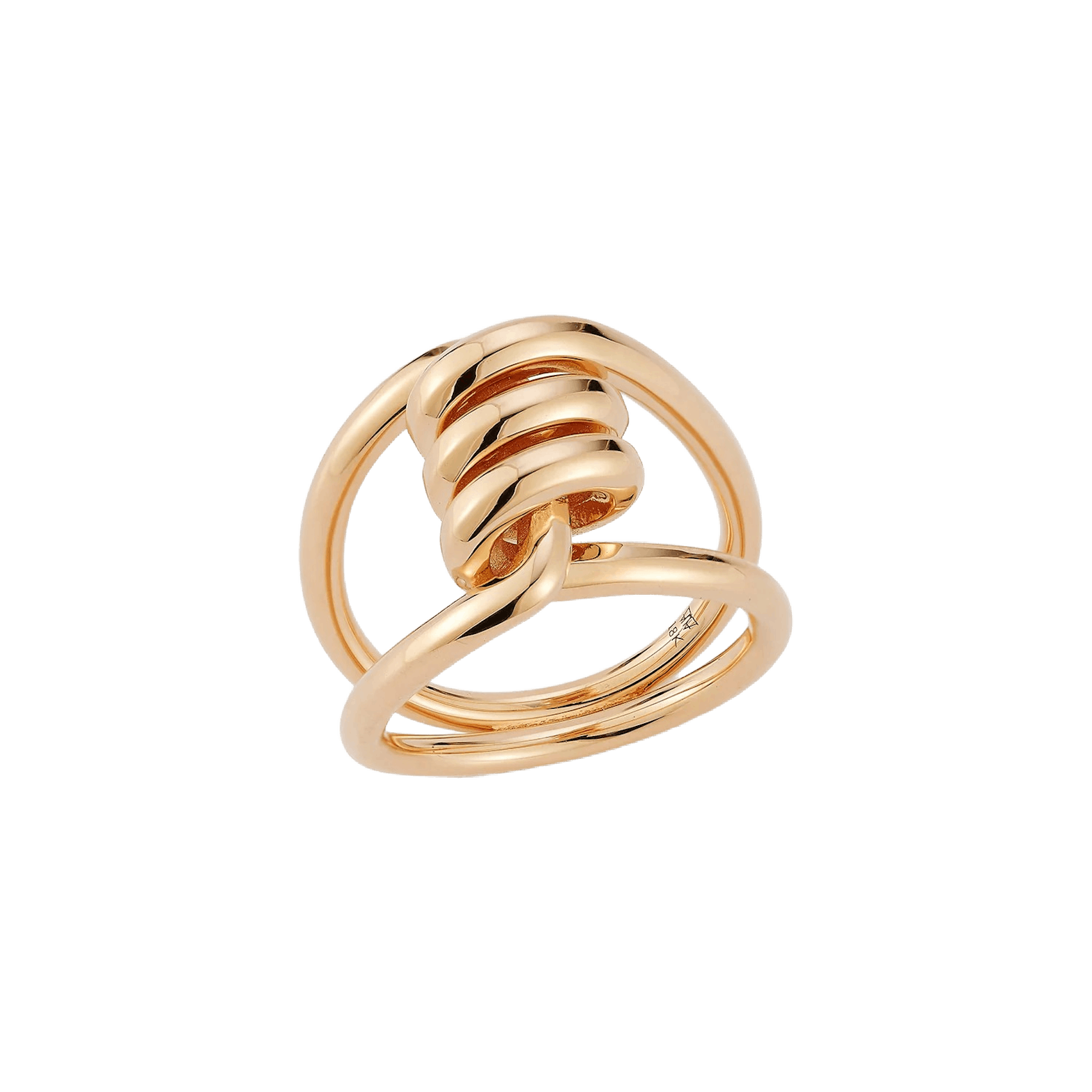Vertical 18K Yellow Gold Huxley Single Coil Link Ring