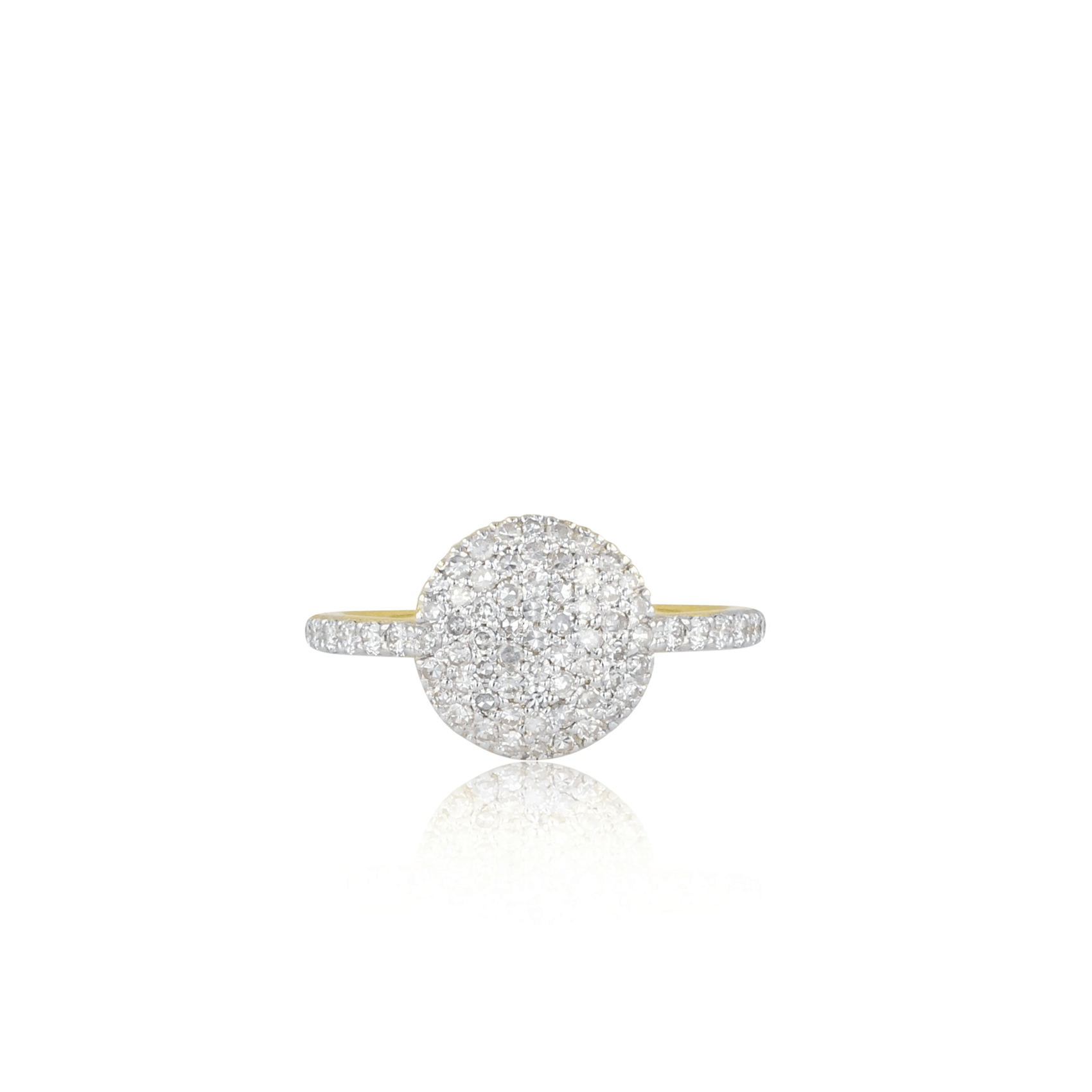 Vertical 14K Yellow Gold Infinity Diamond Mini Circle Ring