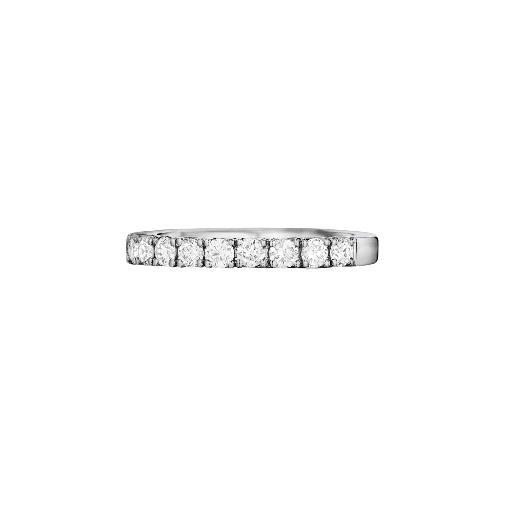 Vertical 18K White Gold Diamond Band
