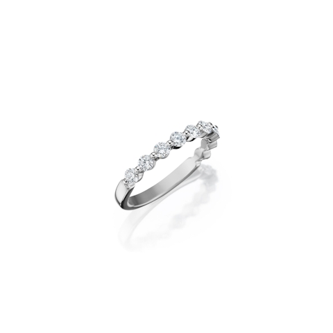 Vertical 18K White Gold Diamond Band