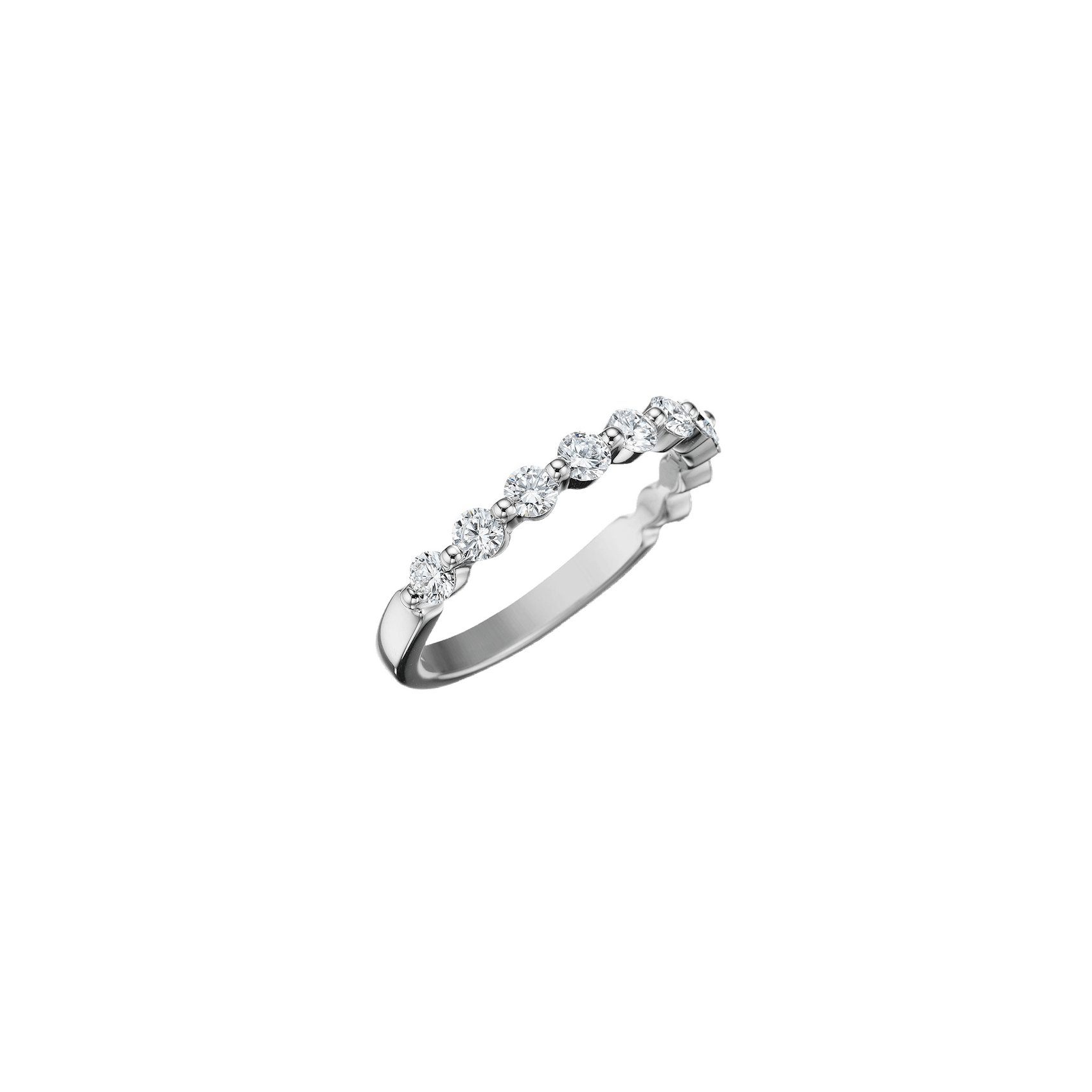 Vertical 18K White Gold Diamond Band
