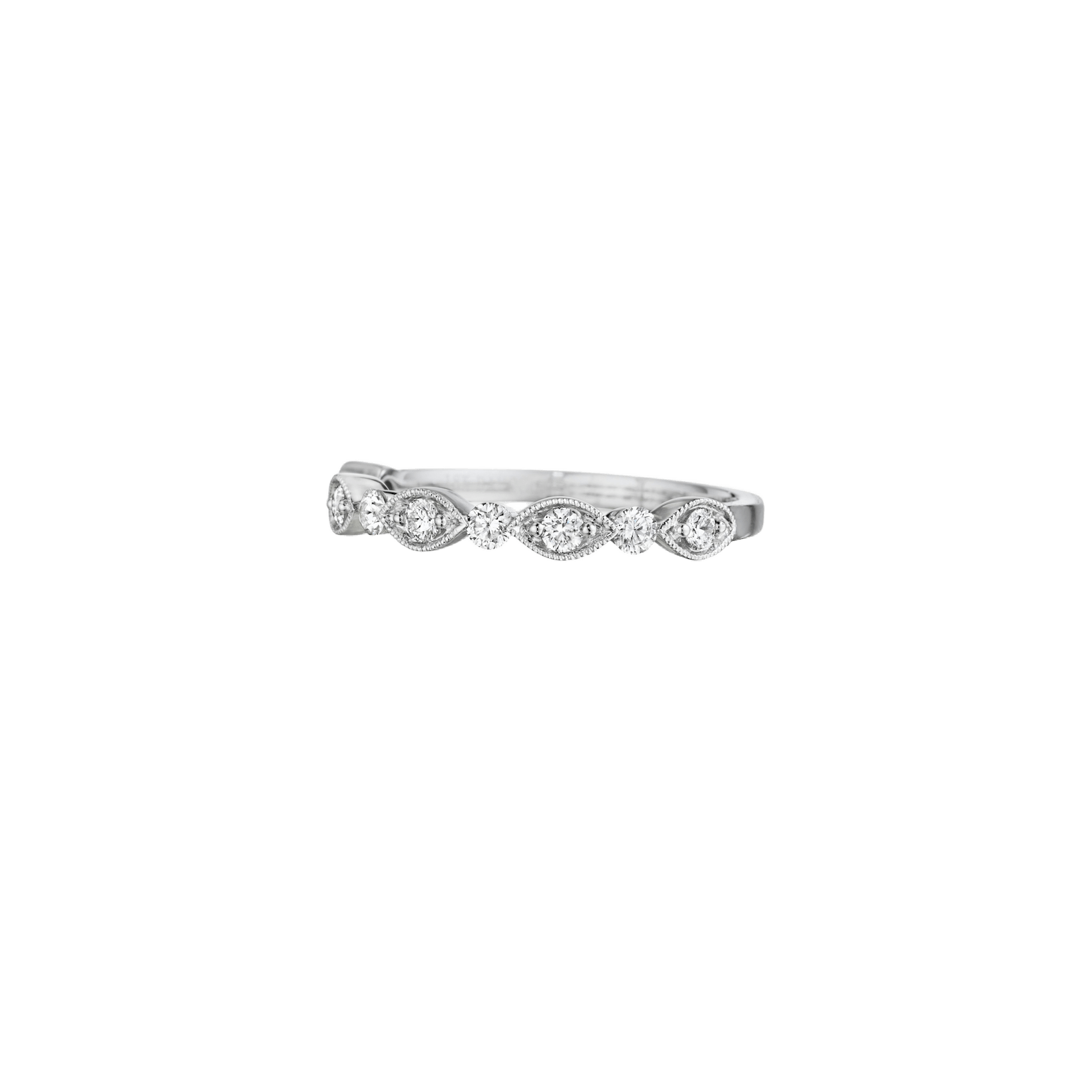 Vertical 18K White Gold Diamond Band
