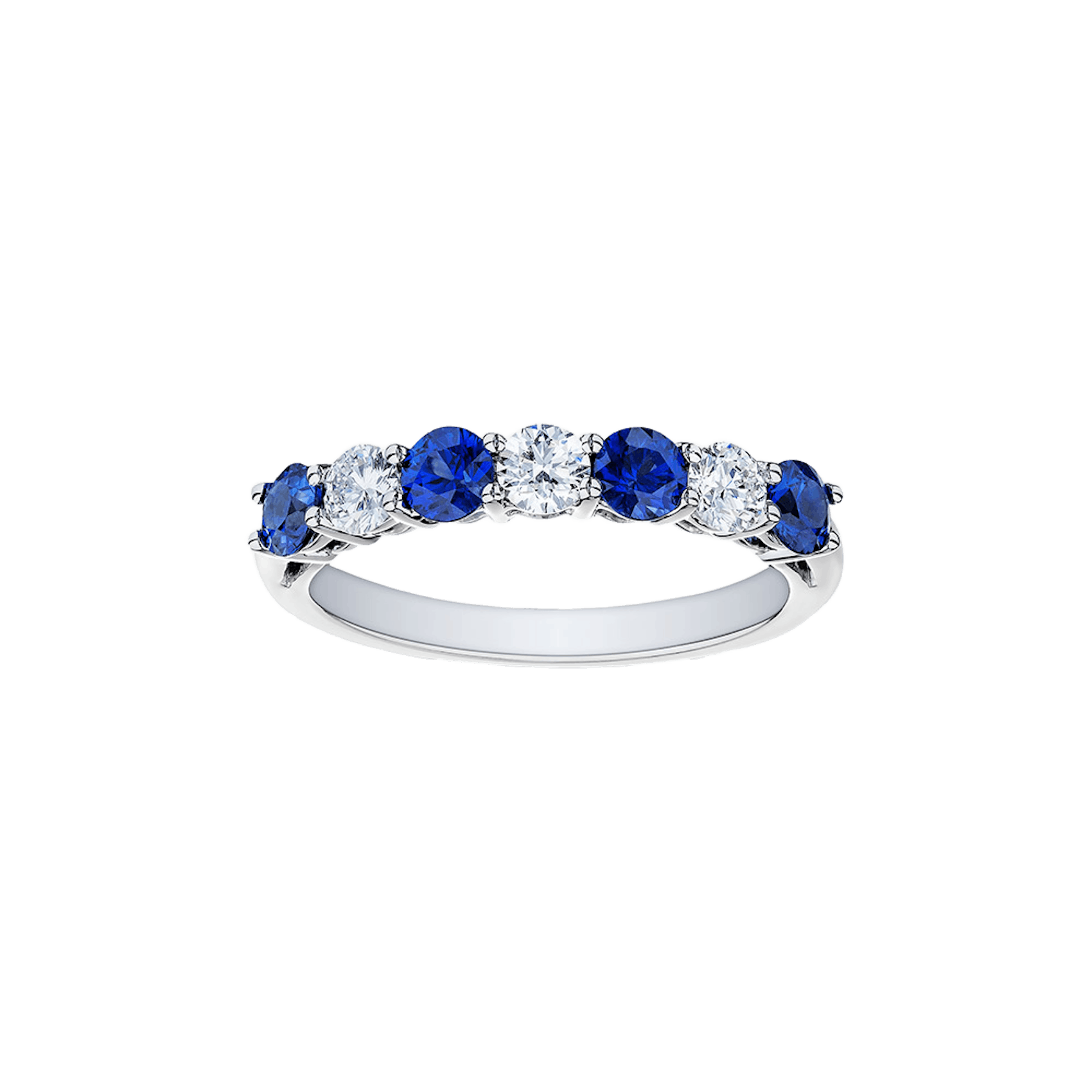 Vertical Platinum Diamond and Sapphire Band