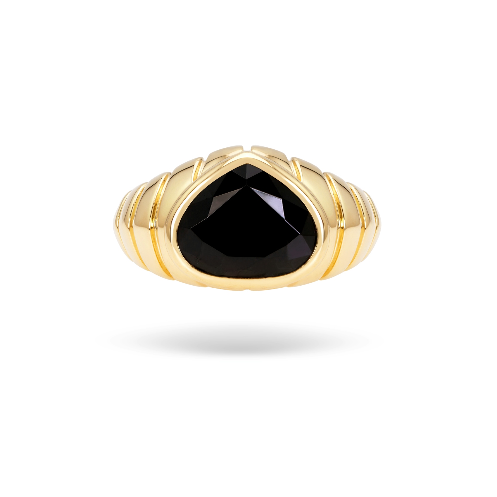 Vertical 18K Yellow Gold Timo Black Spinel Ring