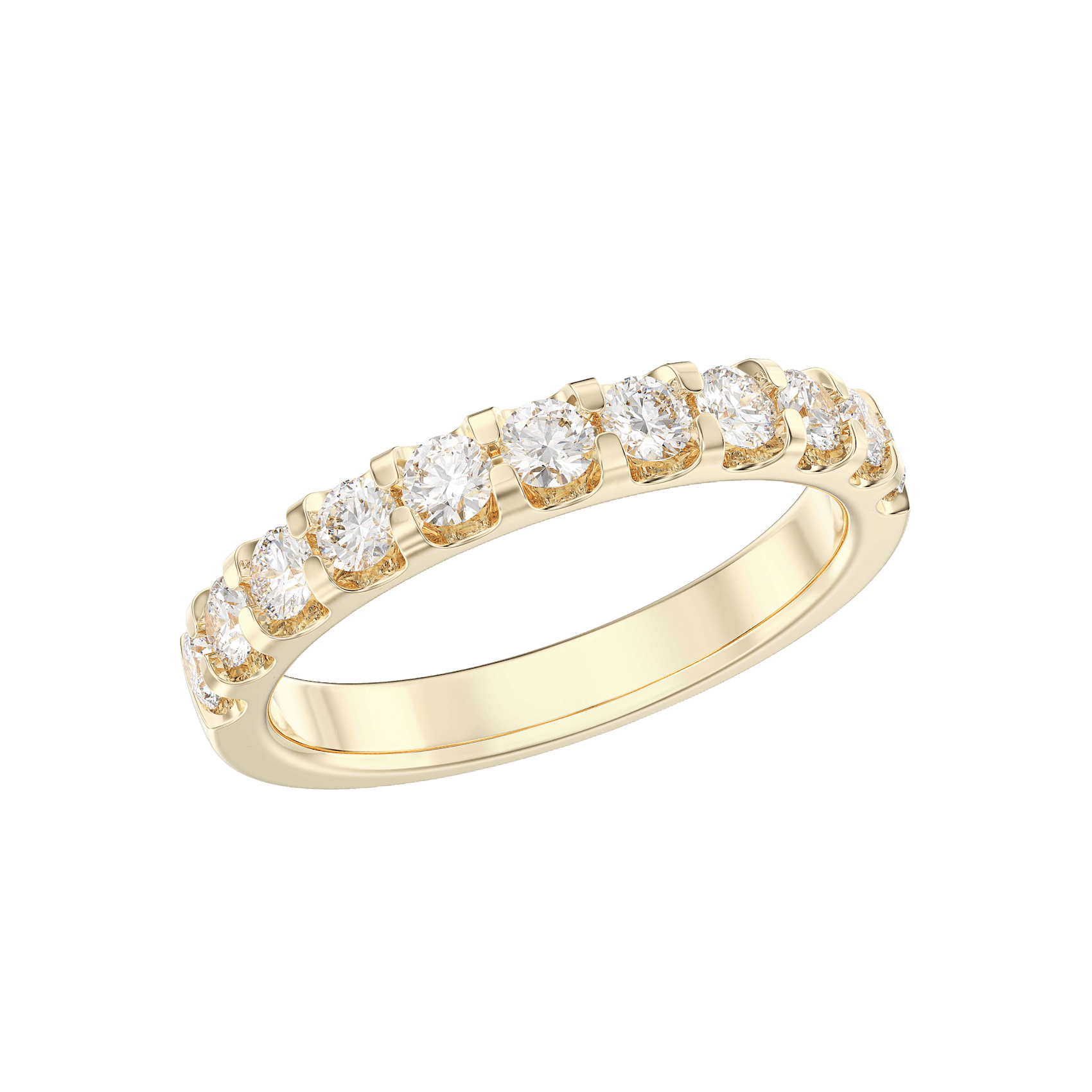 Vertical 18K Yellow Gold Diamond Band