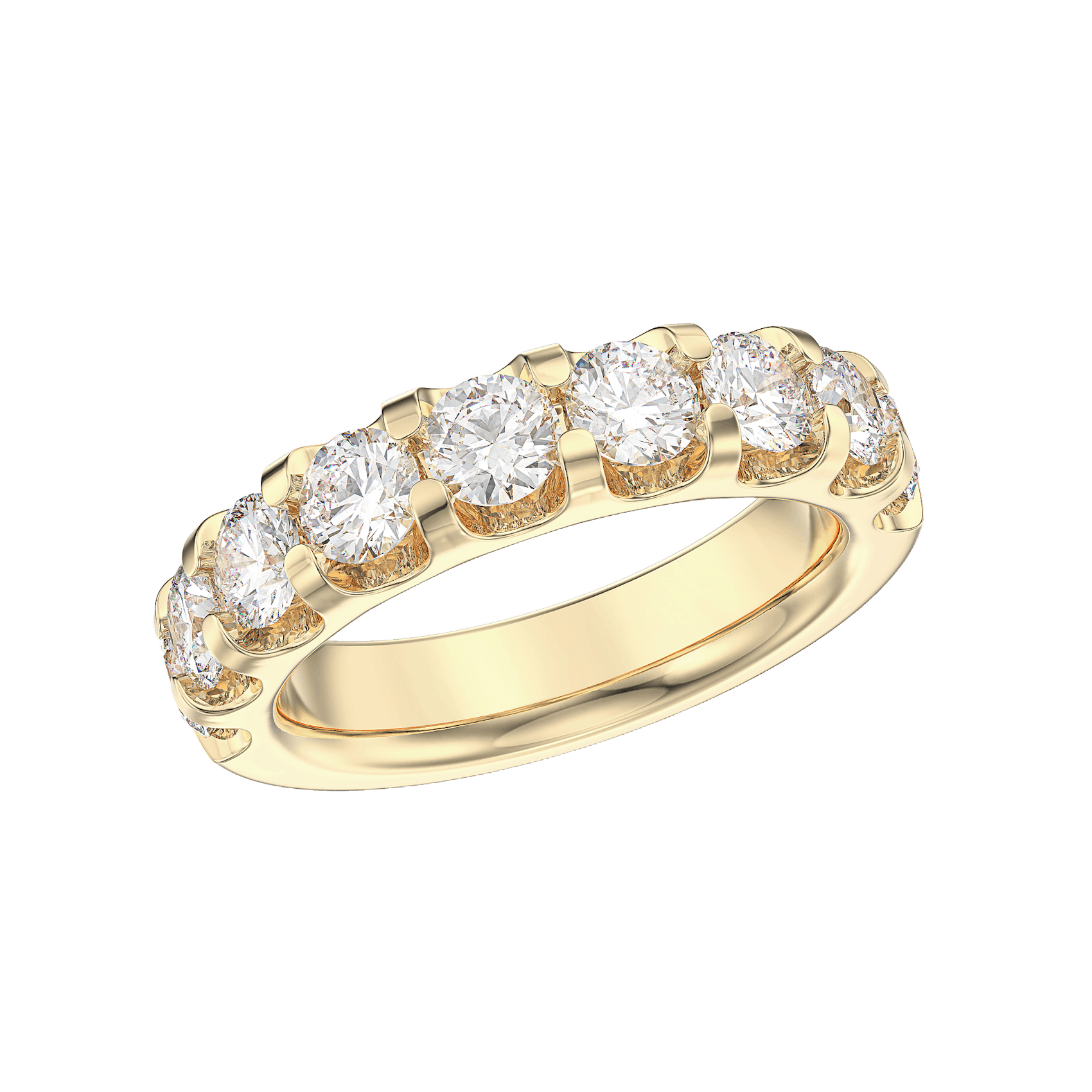 Vertical 18K Yellow Gold Diamond Band