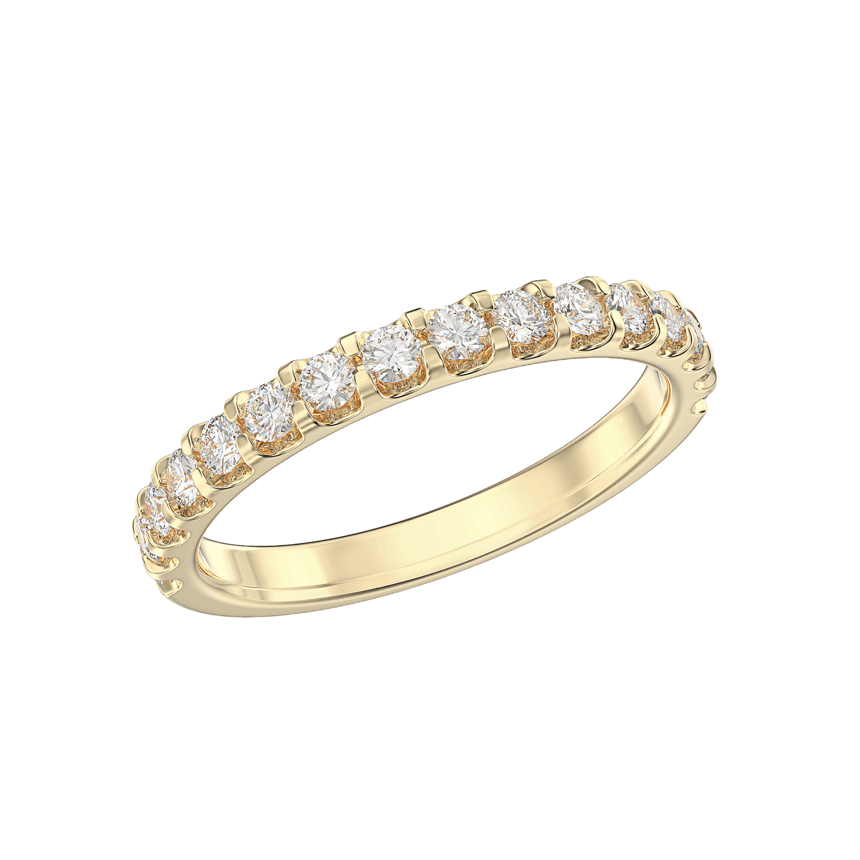 Vertical 18K Yellow Gold Diamond Band
