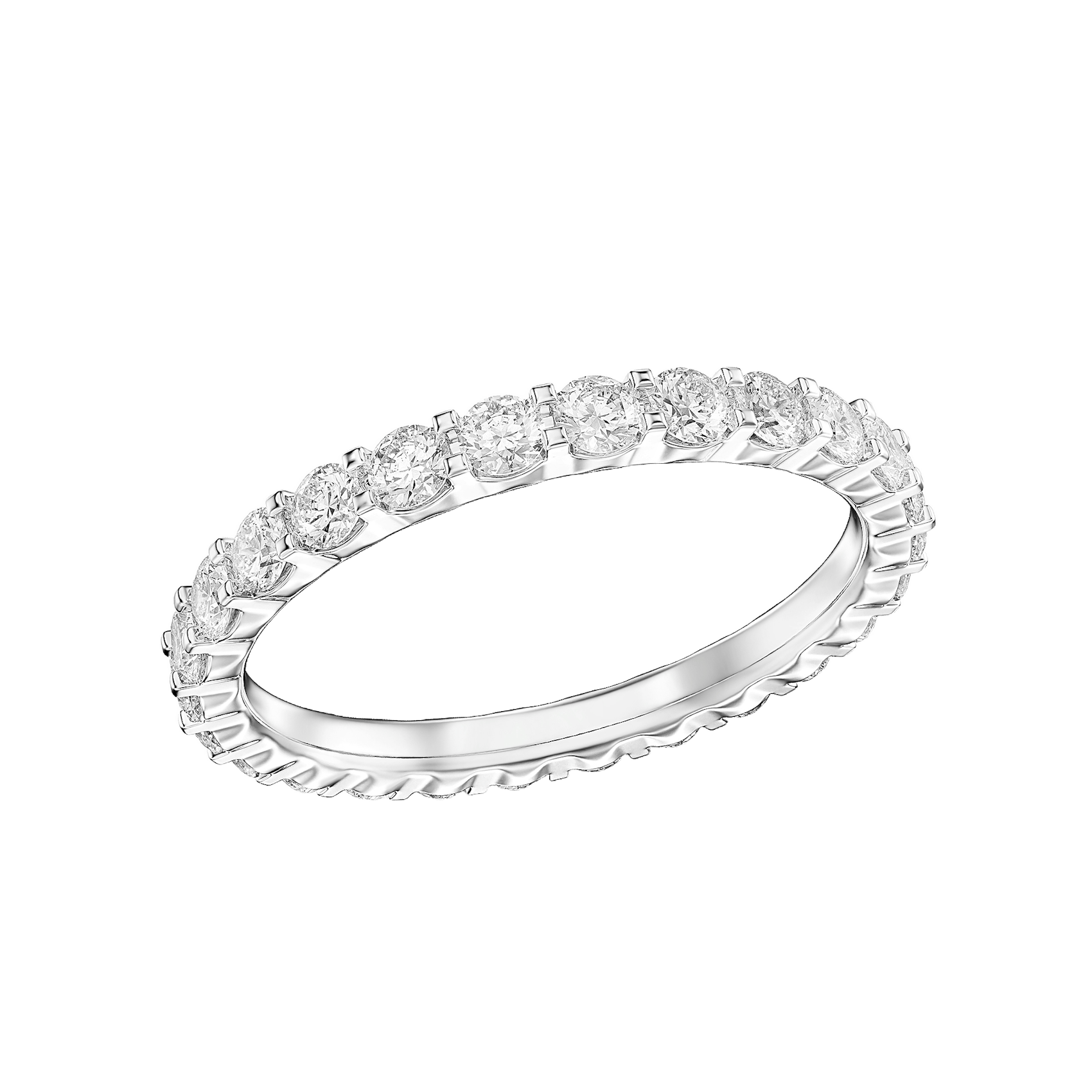 Vertical 18K White Gold Diamond Eternity Band