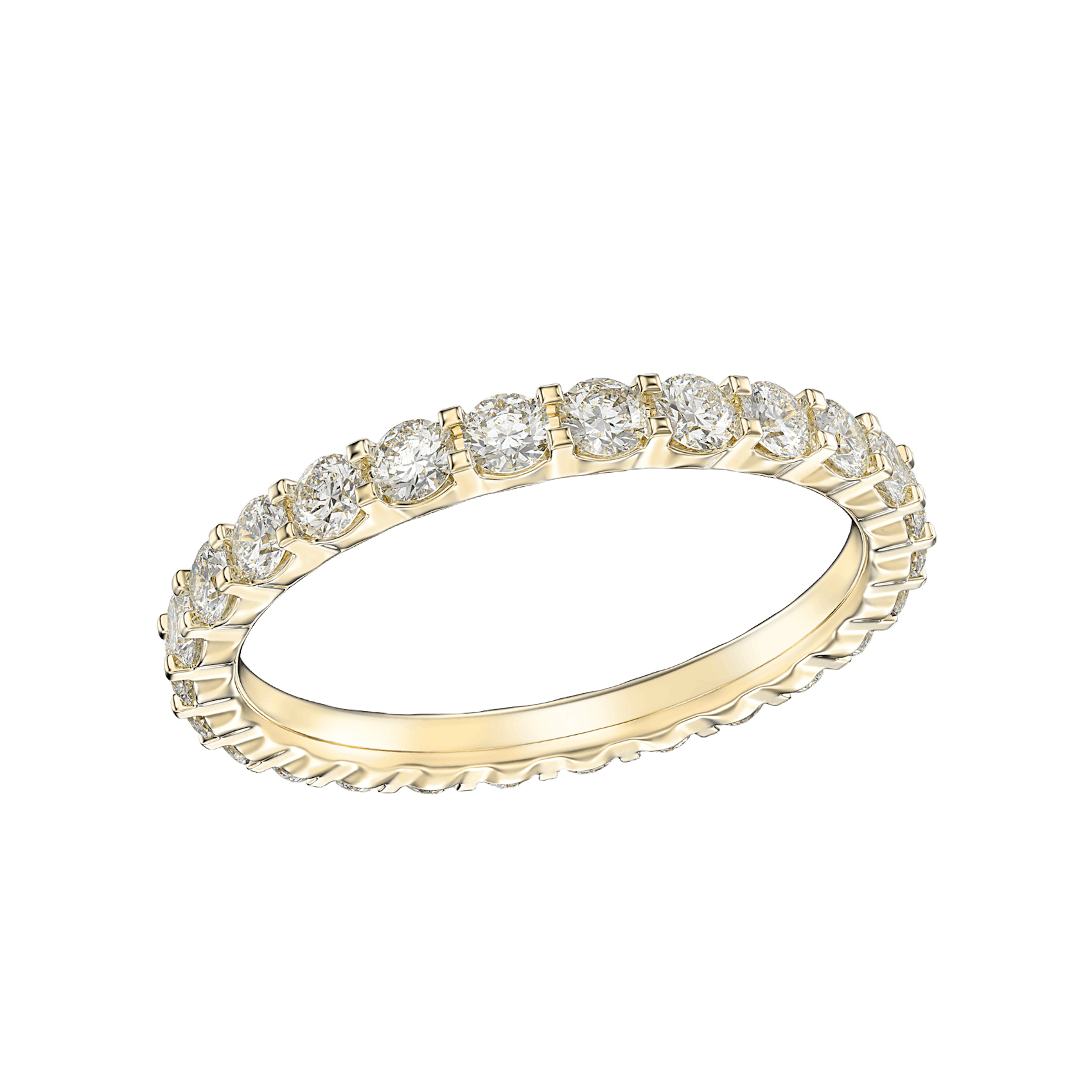 Vertical 18K Yellow Gold Diamond Eternity Band