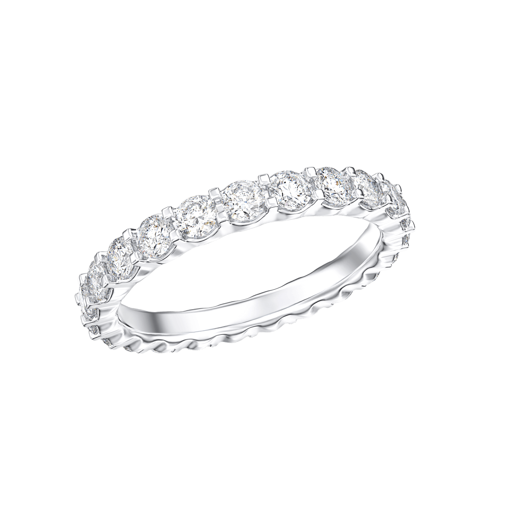 Vertical 18K White Gold Diamond Eternity Band