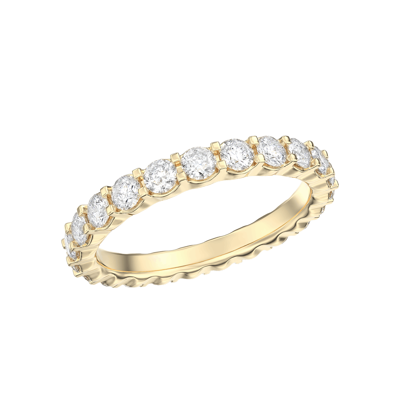 Vertical 18K Yellow Gold Diamond Eternity Band