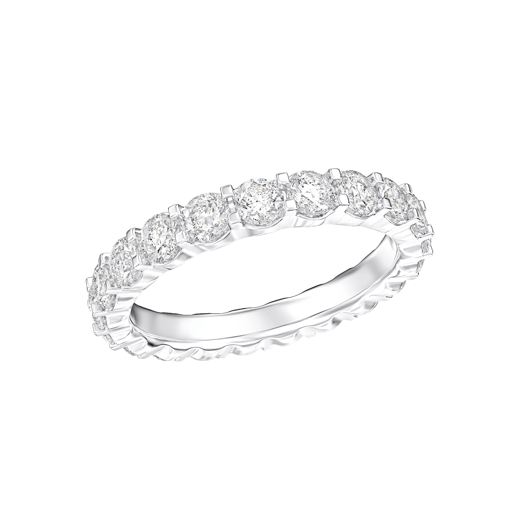 Vertical 18K White Gold Diamond Eternity Band
