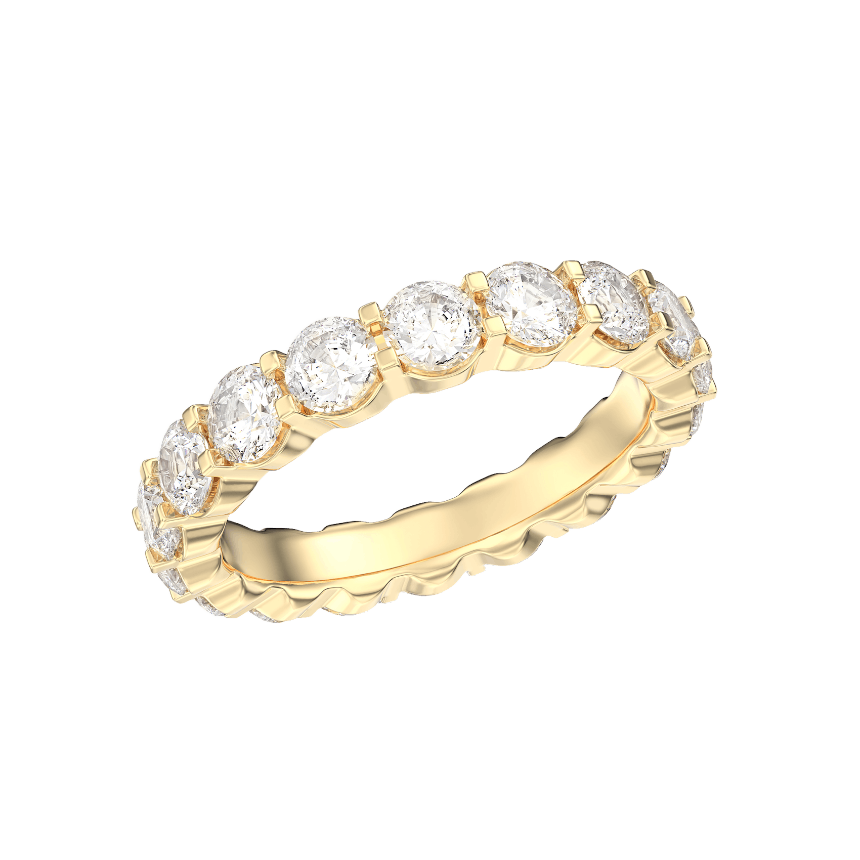 Vertical 18K Yellow Gold Diamond Eternity Band
