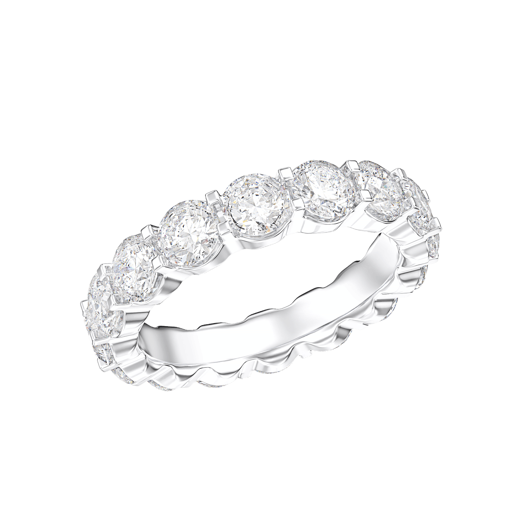 Vertical 18K White Gold Diamond Eternity Band