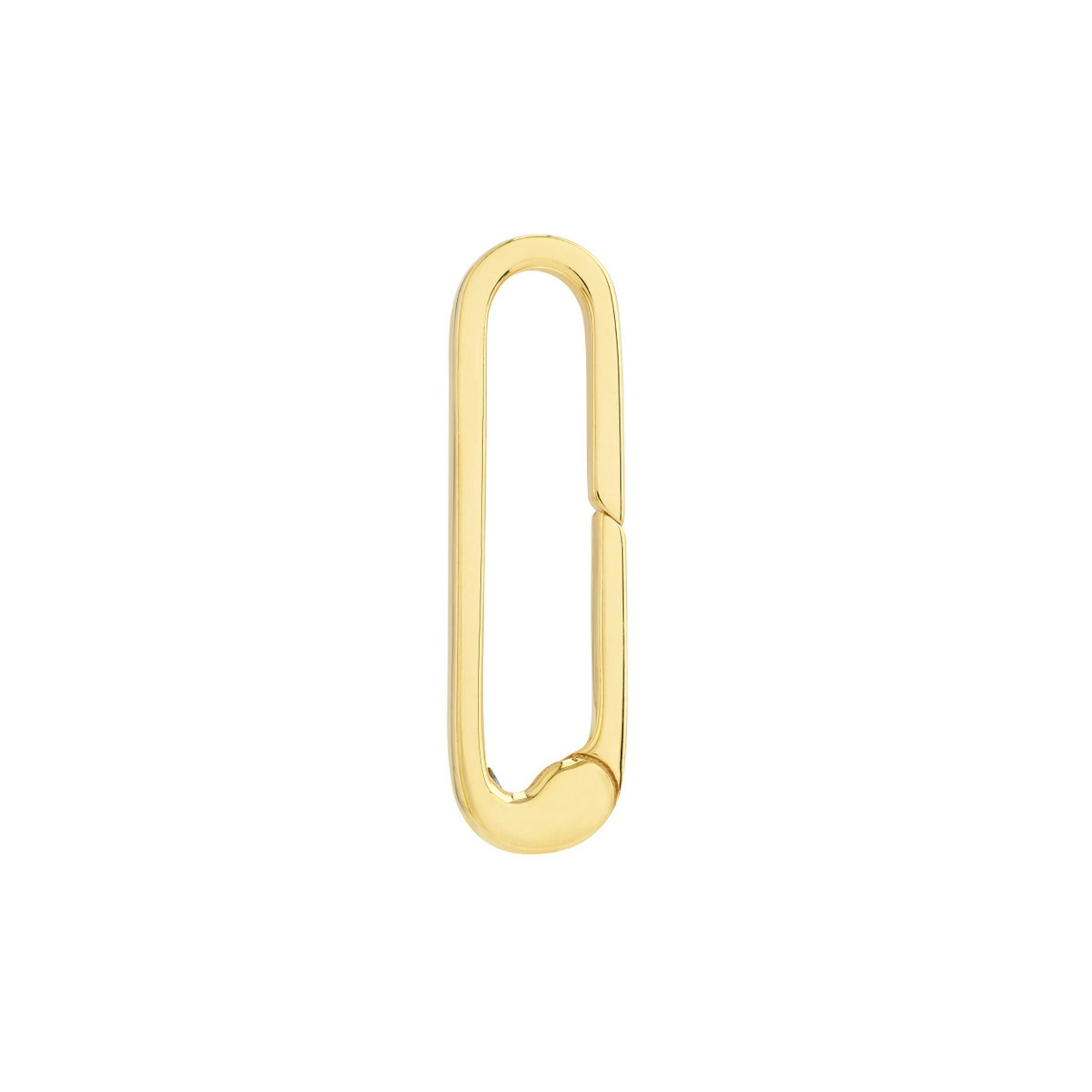 Vertical 14K White Gold Square Wire Paperclip Charm Lock