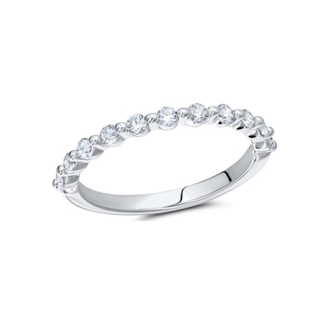 Vertical 14K White Gold Diamond Band