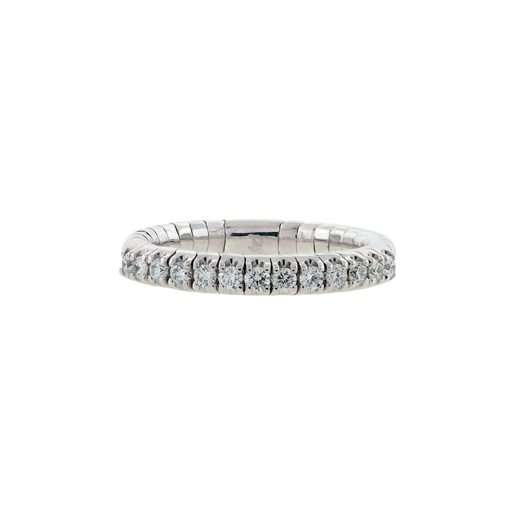 Vertical 18K White Gold Diamond Flexible Band