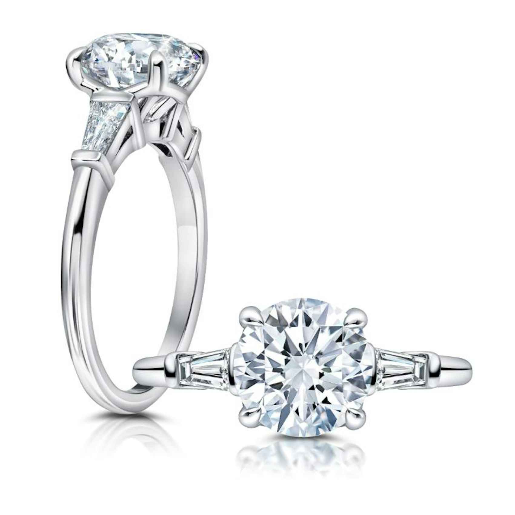 Vertical 14K White Gold Diamond Semi-Mount