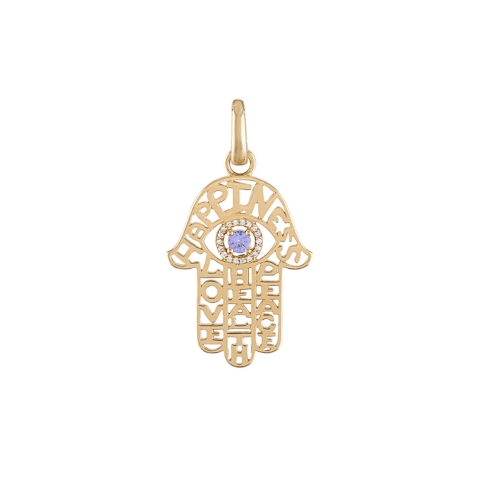 Vertical Diamond Tanzanite Pendant