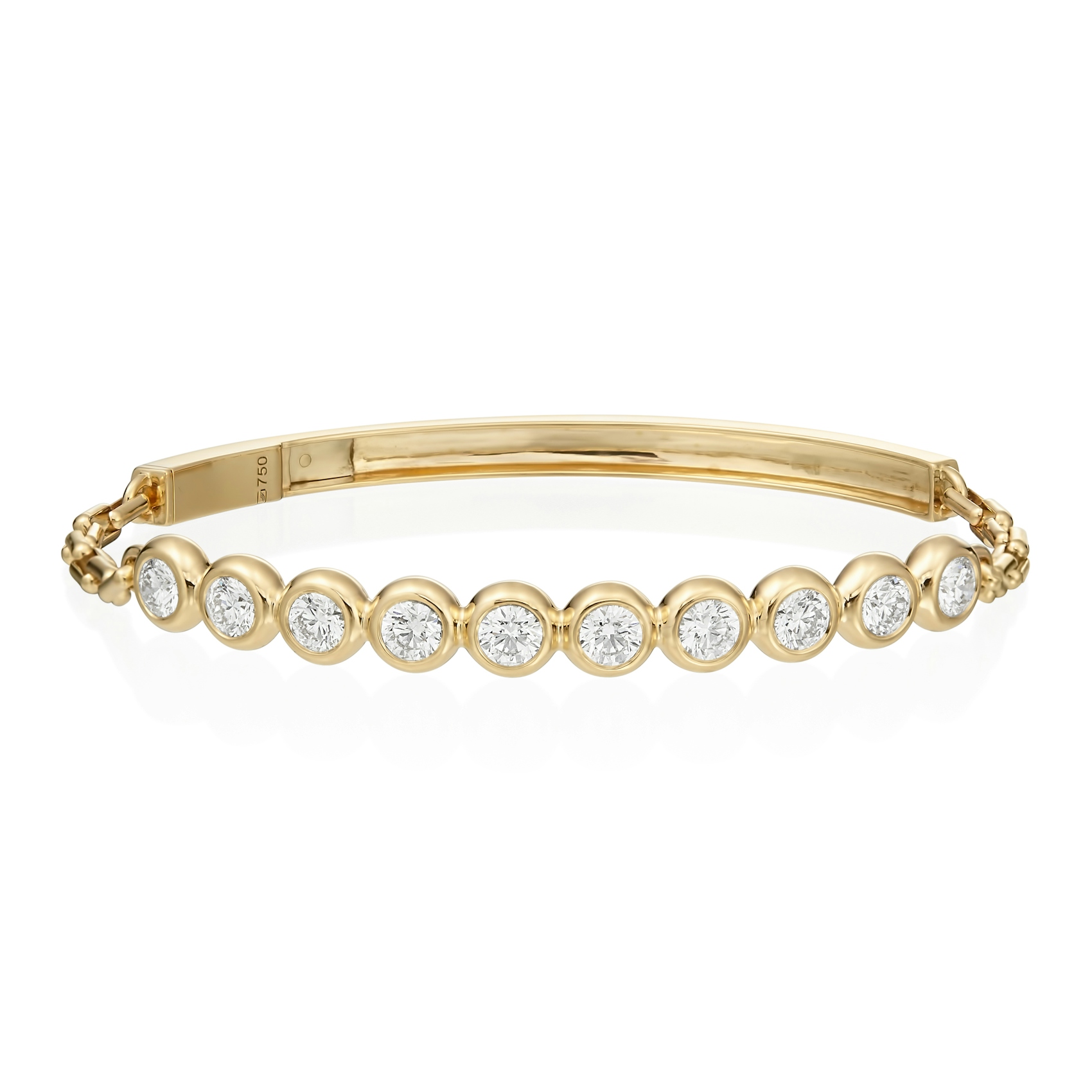 Vertical Moonlight Bezel Round Diamond Bracelet