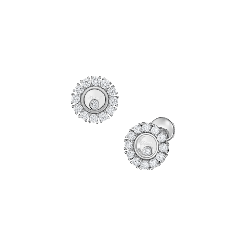 Vertical Circle Diamond Stud Earrings