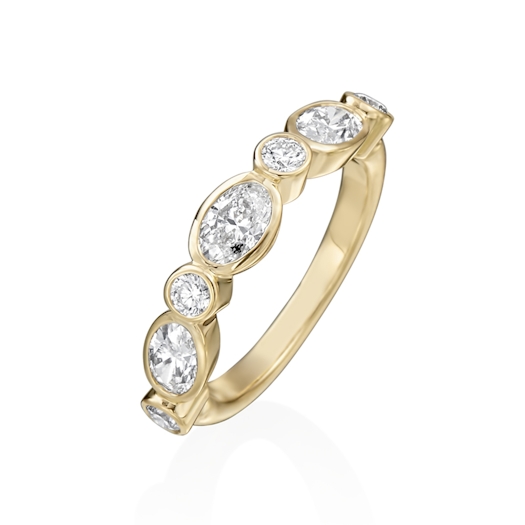 Vertical Round Oval Diamond Band