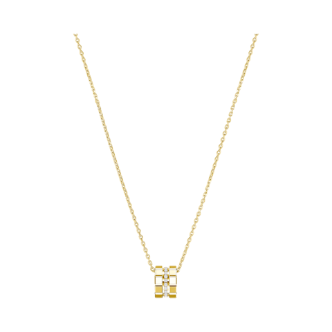 Vertical 18KT Yellow Gold Ice Cube Pendant Necklace