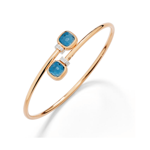 Vertical Nudo Blue Diamond Bangle