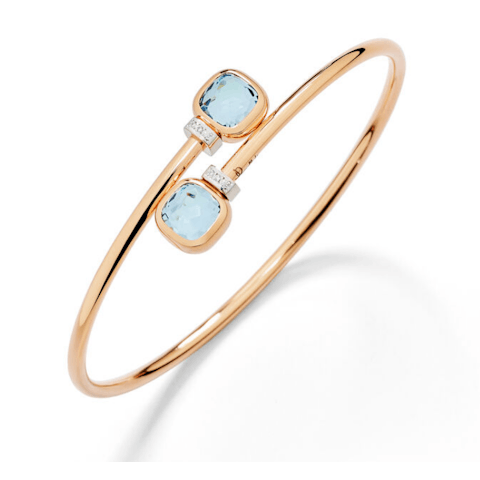 Vertical Nudo Blue Diamond Bangle