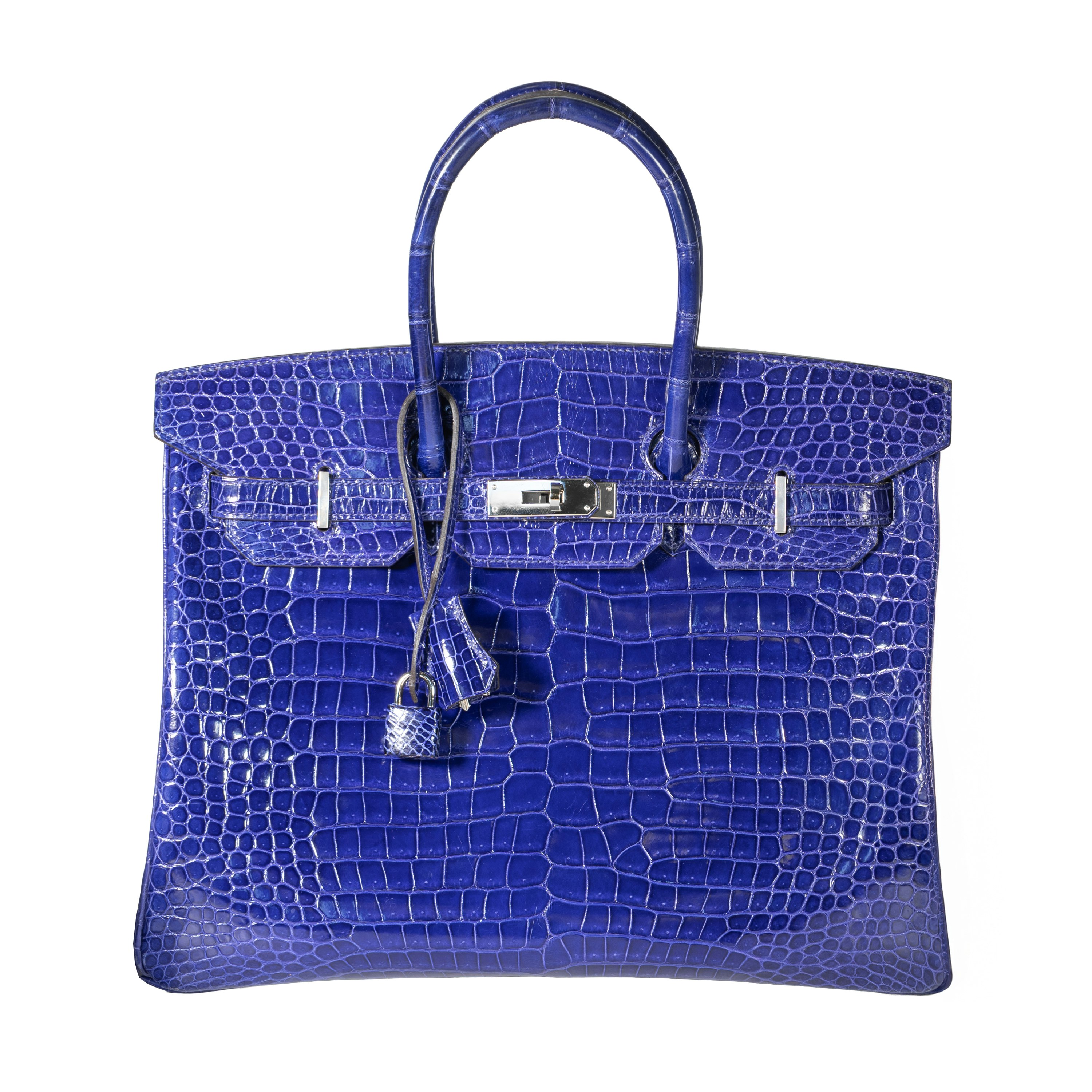 Hermès Shiny Crocodile Birkin 35 Crocodile Bleu Electrique