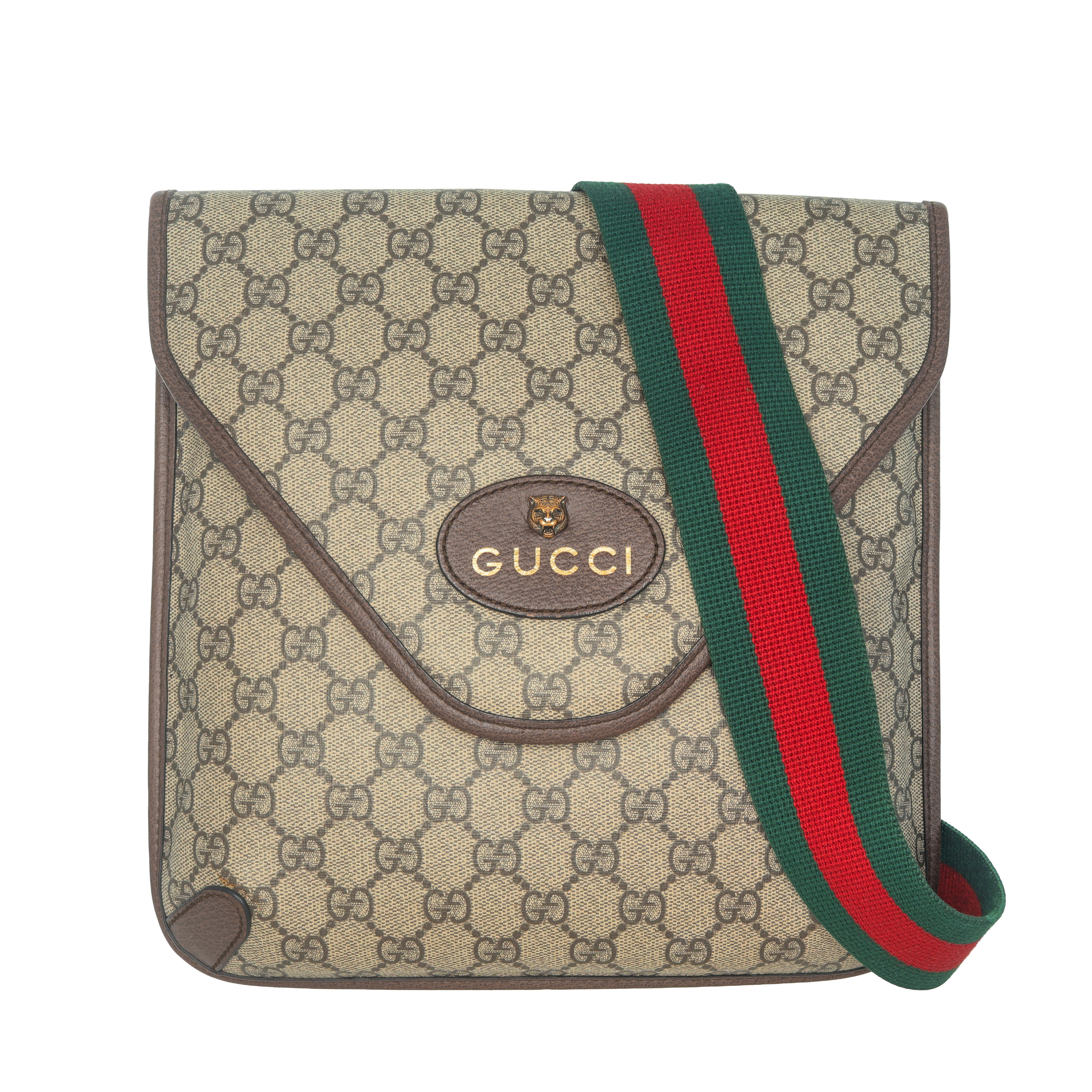 Pre-Owned Gucci GG Supreme Canvas Neo Vintage Envelope Messenger Brown