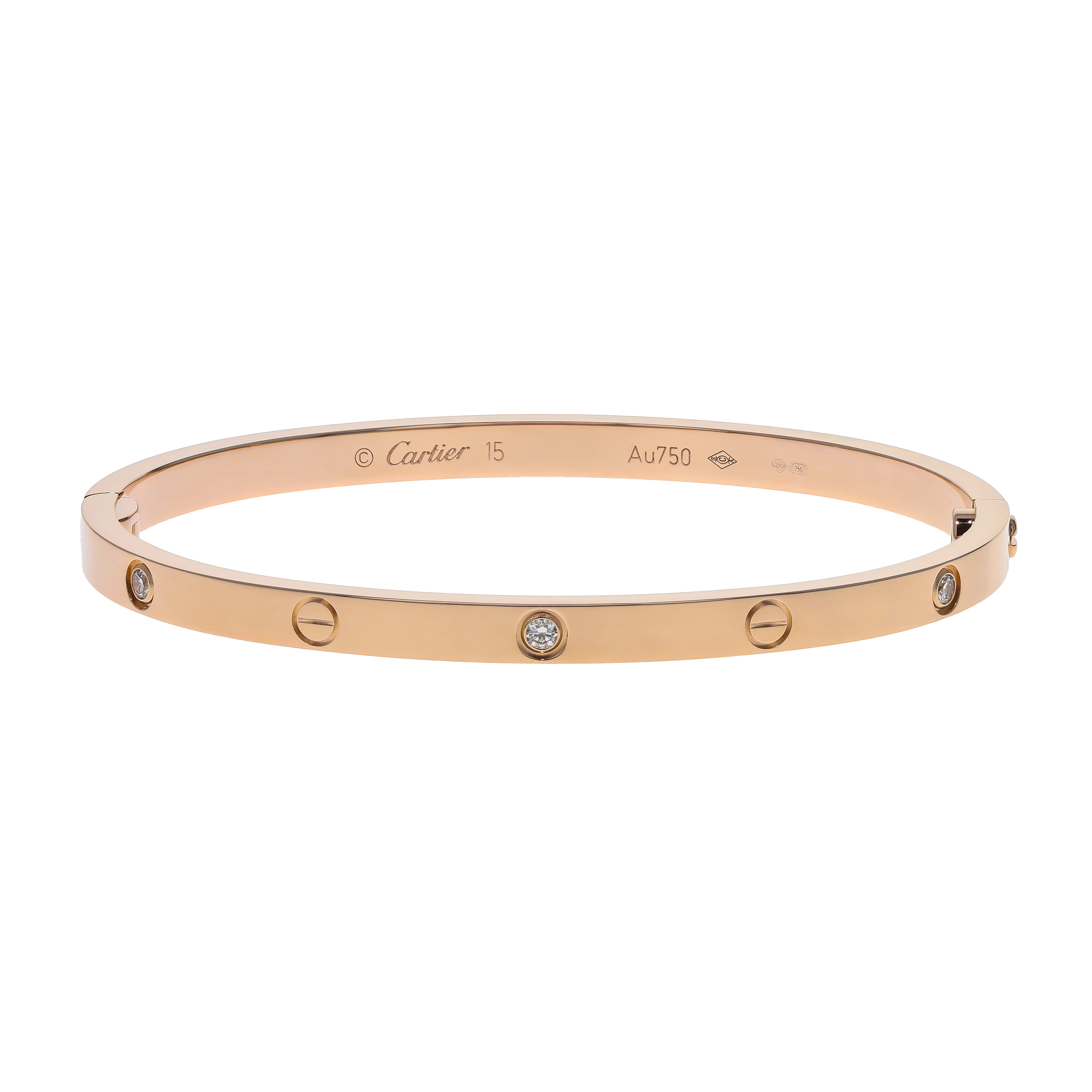 Image #1 Love Small Model Bangle Bracelet - Size 15