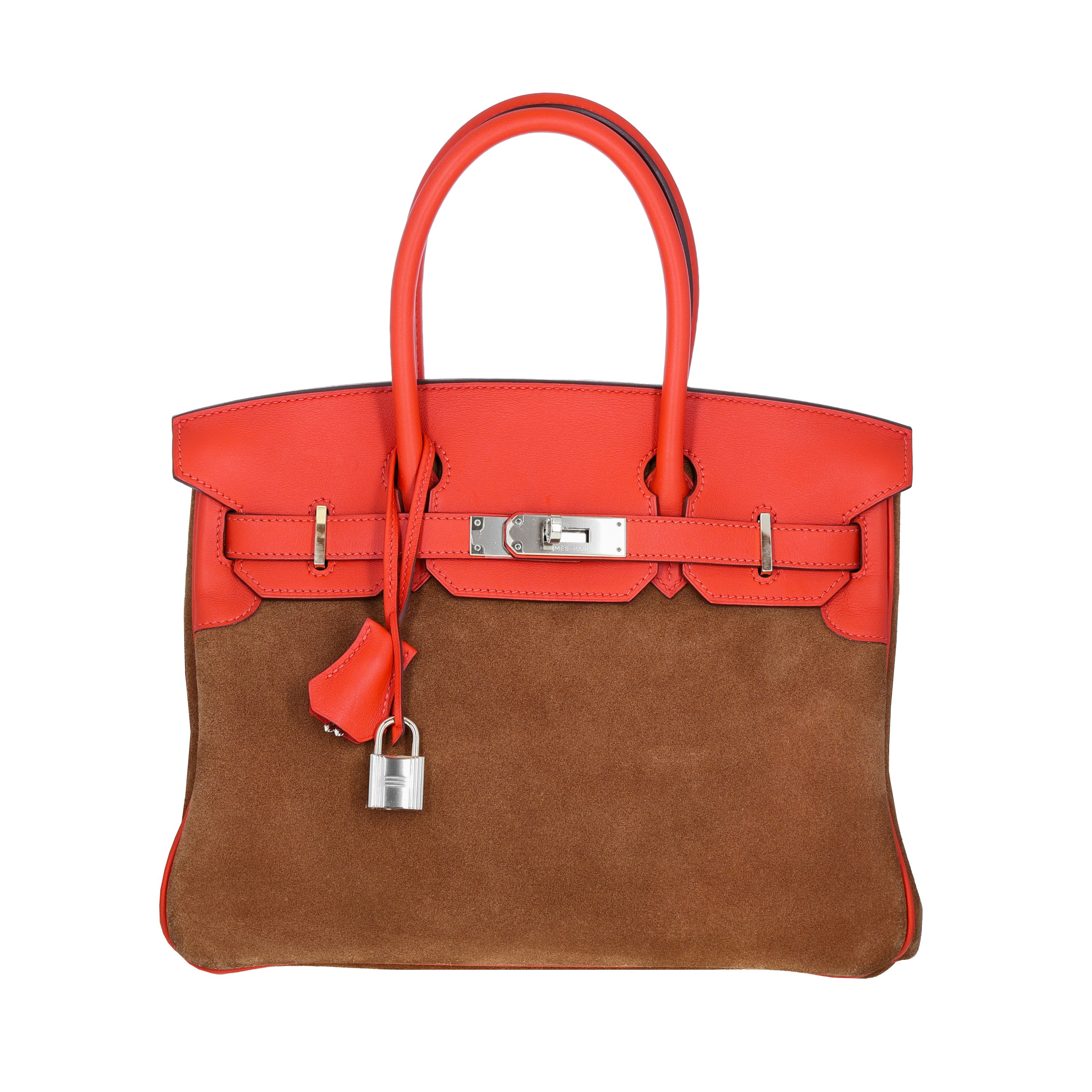 Hermès Bicolor Grizzly Swift Birkin 30 Orange Brown