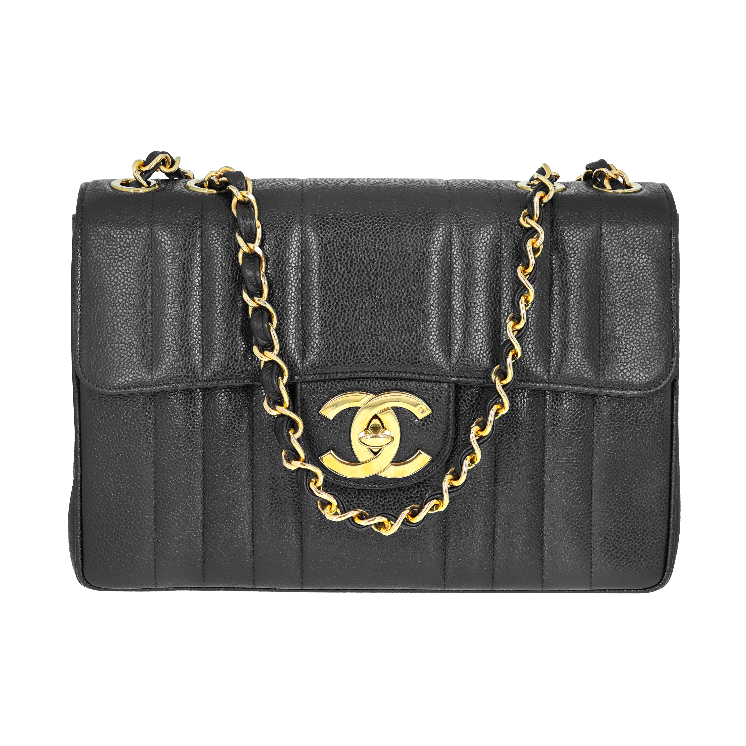 Pre-Owned Chanel Vertical Quilt Caviar Vintage Classic Single Flap
