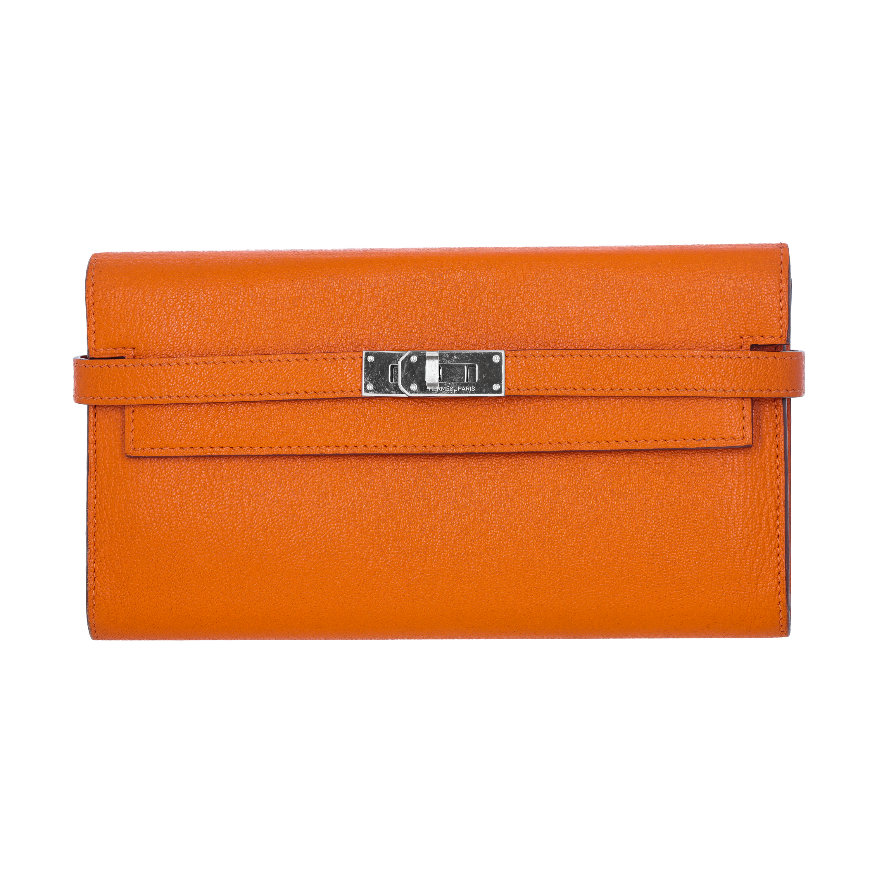 財布 HERMES Hermes Chevre Mysore Medium Kelly Wallet Rouge De Coeur 1840126