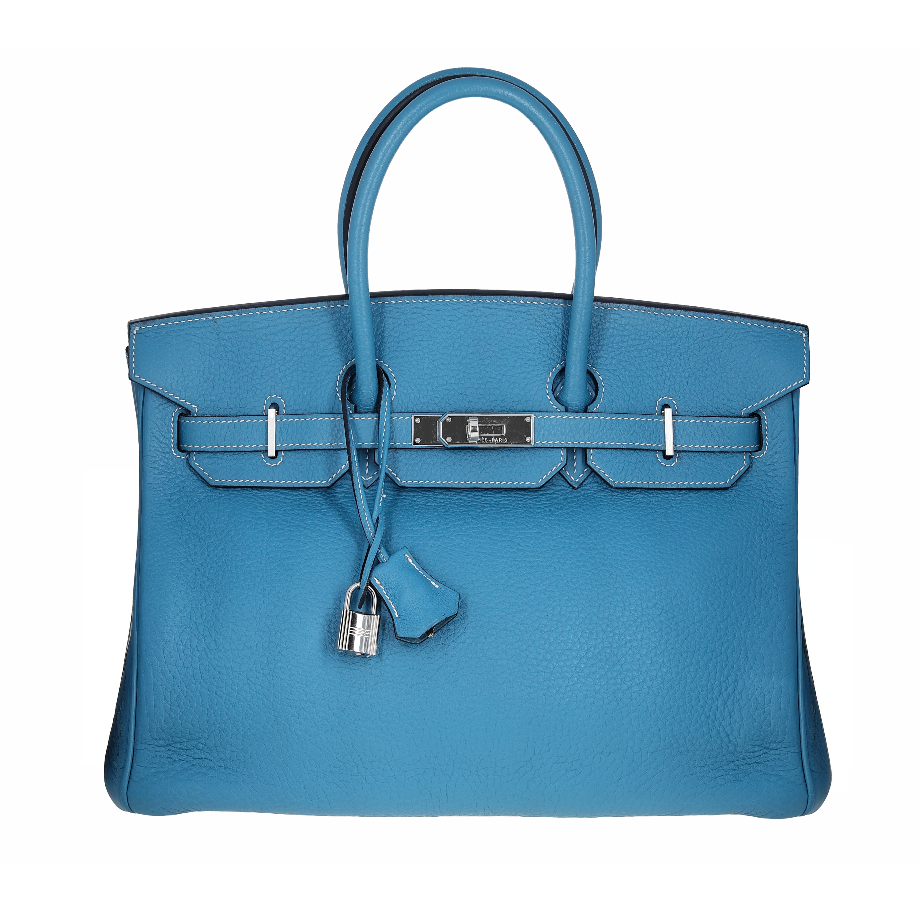 Hermès Clemence Birkin 35 Blue Jean