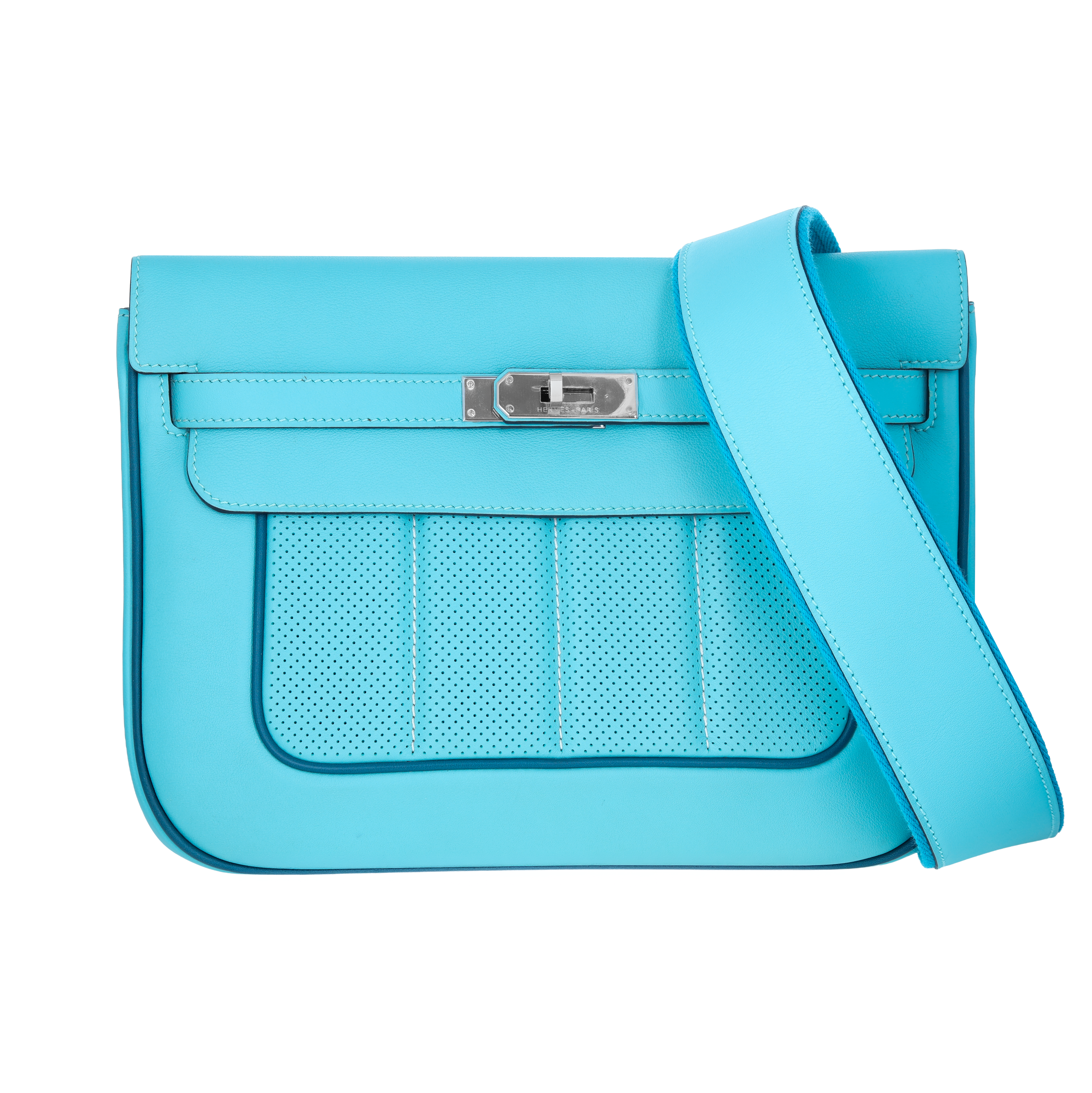 Pre-Owned Hermès Perforated Swift Sac Berline 28 Blue | 1916