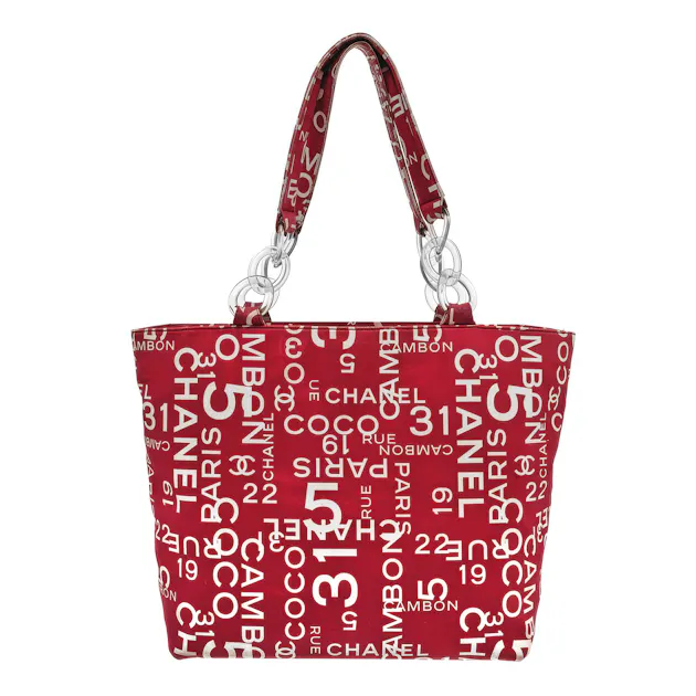 Pre-Owned Chanel Printed Canvas 31 Rue Cambon Beach Tote Red