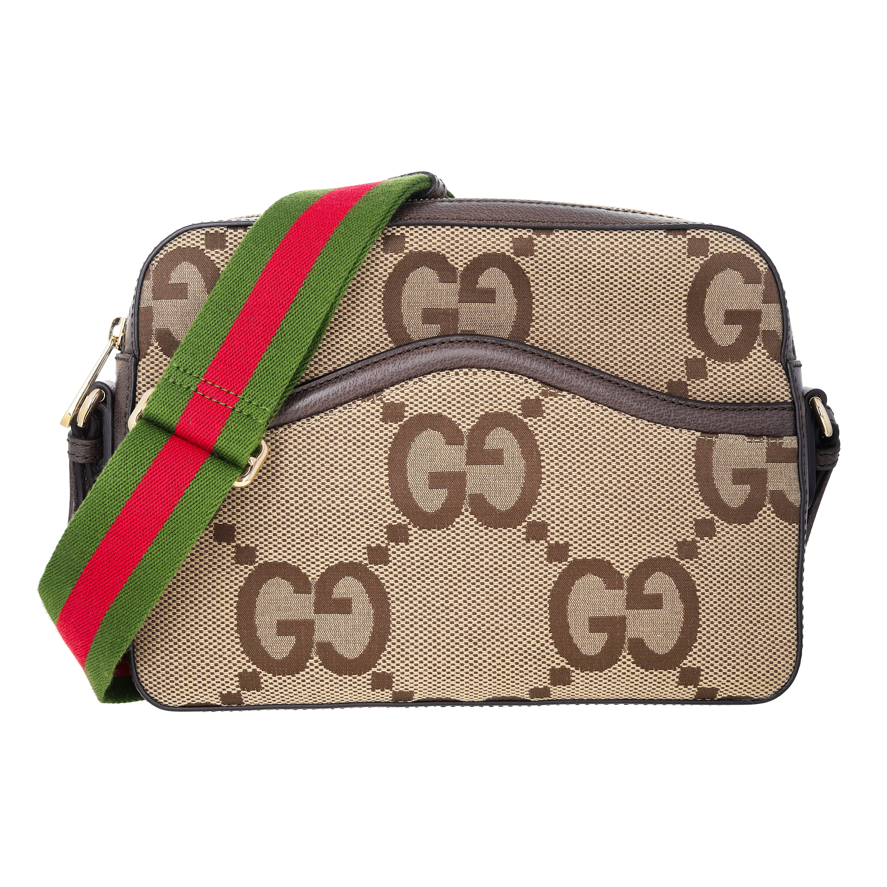 Pre-Owned Gucci Jumbo GG Monogram Canvas Messenger Bag Beige