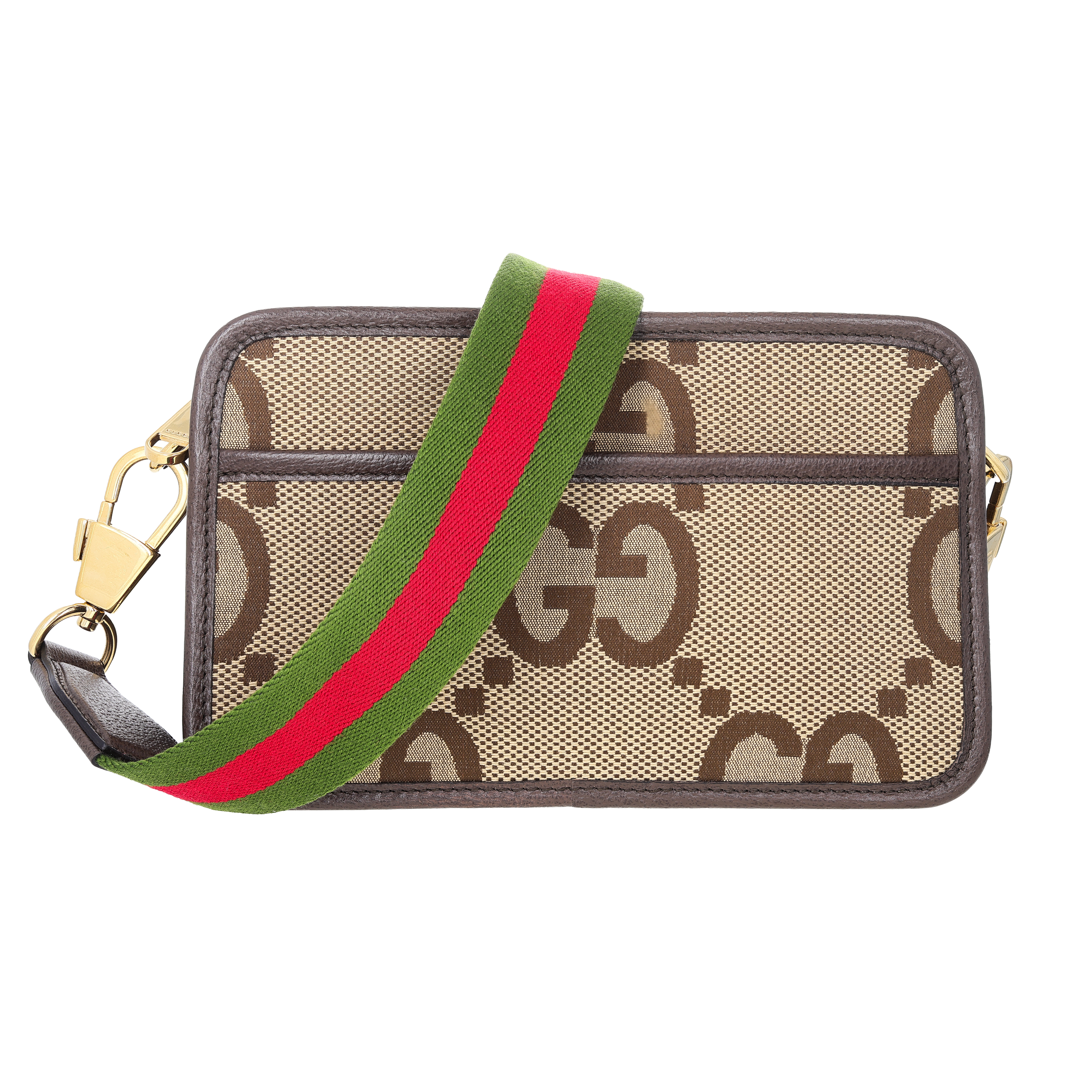Pre-Owned Gucci Jumbo GG Textured Dollar Calfskin Web Mini