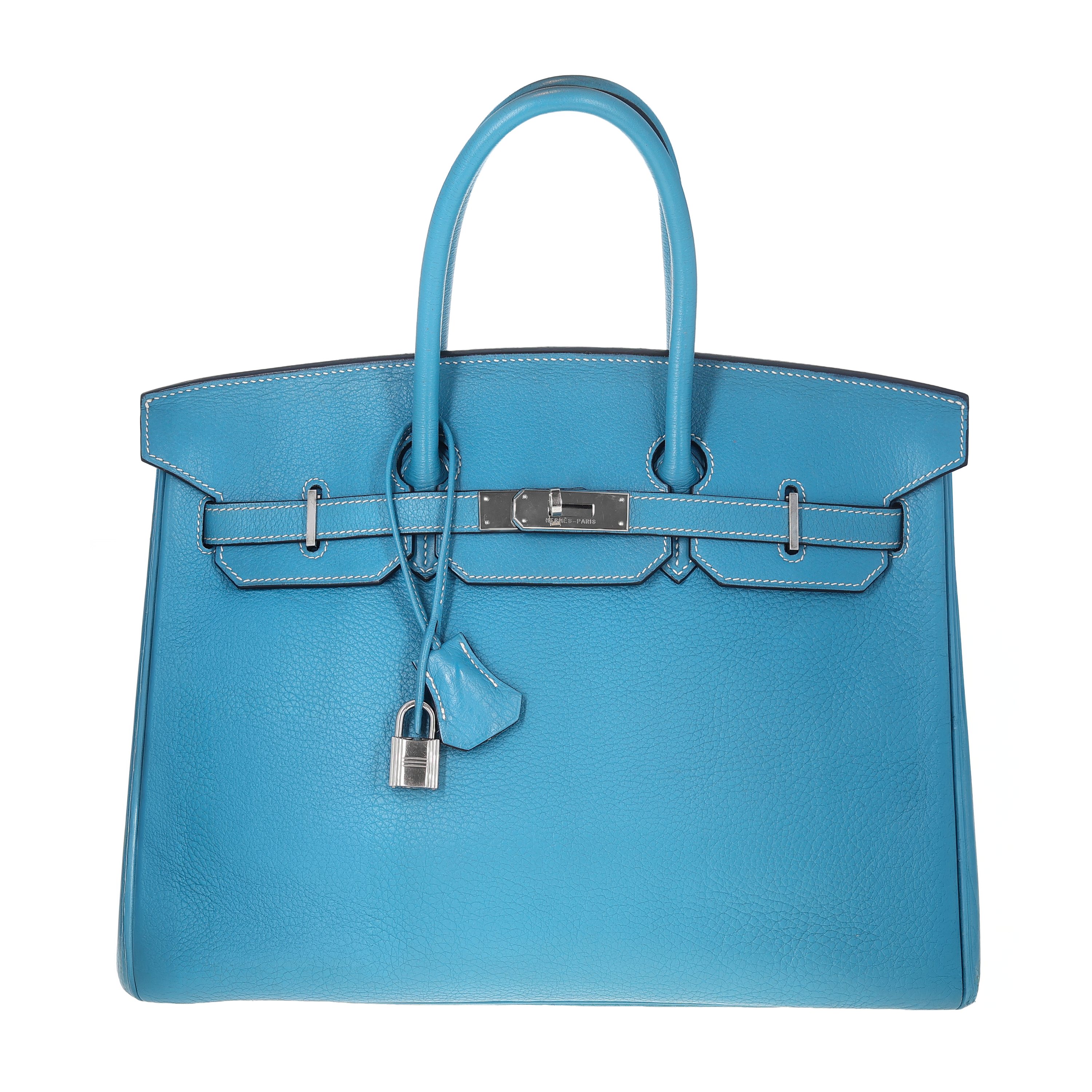 Hermès Clemence Birkin 35 Blue Jean
